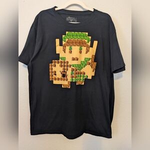 Zelda Black T-Shirt with Retro Gaming Graphic XL